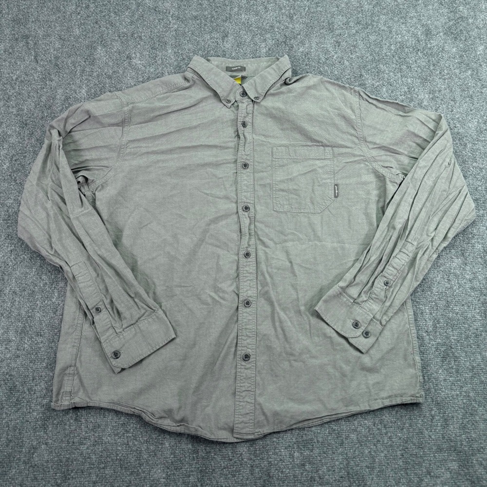 Eddie Bauer Shirt‎ Mens Extra Large Gray Travex Classic Long Sleeve Button Down